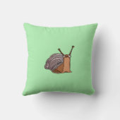 Oreiller vert avec petit escargot personnalisable (Verso)