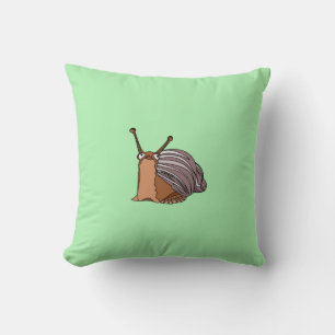 Oreiller vert avec petit escargot personnalisable