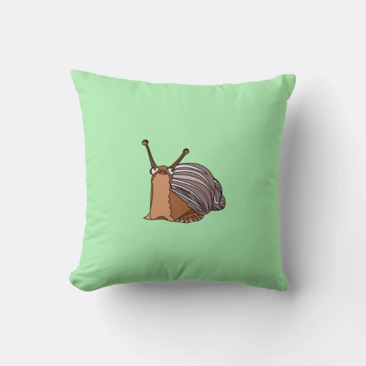 Oreiller vert avec petit escargot personnalisable (Recto)