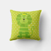 Oreiller vert Lion Polka vert point lancer (Verso)