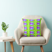 Oreiller vibrant d'art numérique - Maison colorée (Chaise)