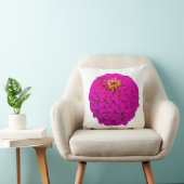 Oreiller vibrant fleur de zinnia rose (Chaise)