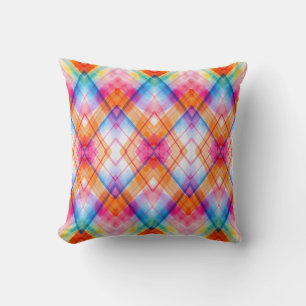 Oreiller vibrant géométrique à motif aquarelle