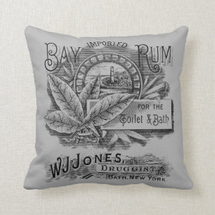 Oreiller vintage Étiquette de rhum