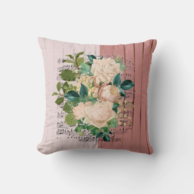Oreiller Vintage Floral à deux tons (Recto)