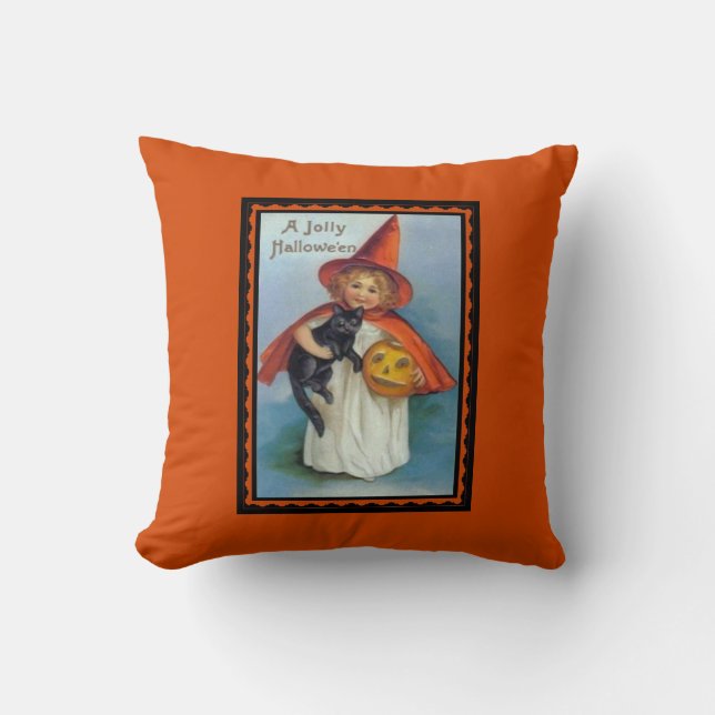 Oreiller vintage Jolly Halloween Throw (Recto)