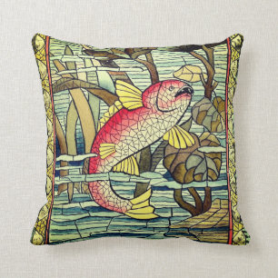 Oreiller vintage Mosiac Poisson