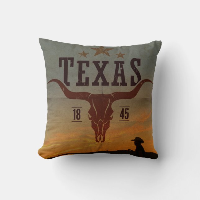 Oreiller vintage Texas Cowboy (Recto)