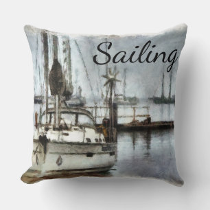Oreiller Voilier Décor Thème Nautique