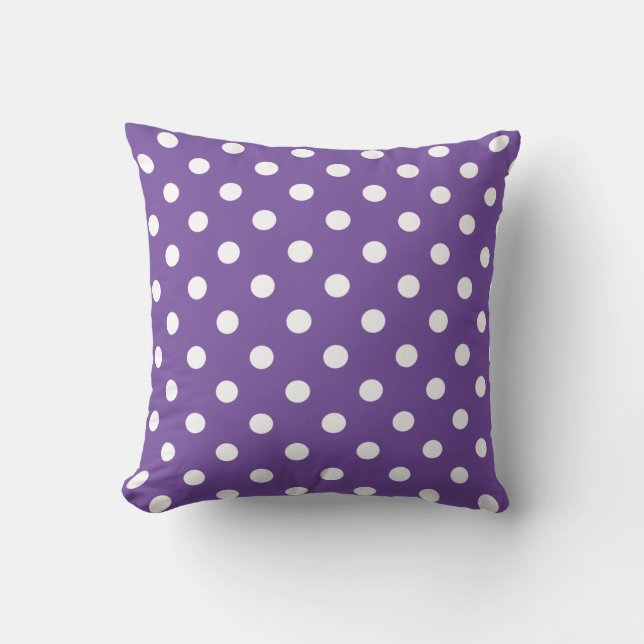 Oreillers à jet de polka ultra violet (Recto)