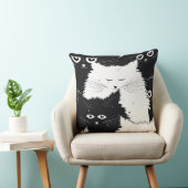 Oreillers À Jets De Chatons Blancs Et Noirs (Chaise)