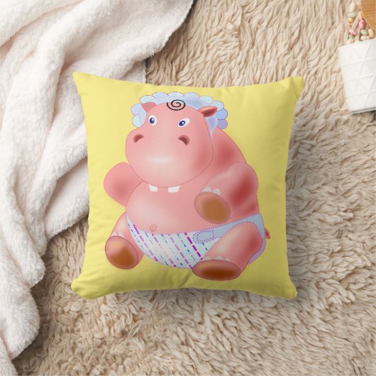 Oreillers à lancer amusant avec Hippo bébé - Chois (Couverture)