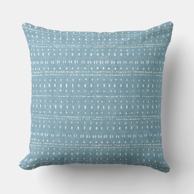 Oreillers à lancer avec points bleu ciel (Recto)