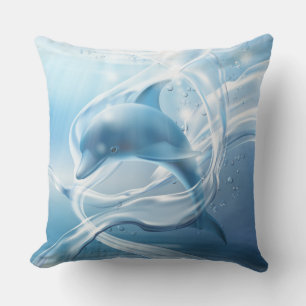 oreillers à lancer bleu dauphin
