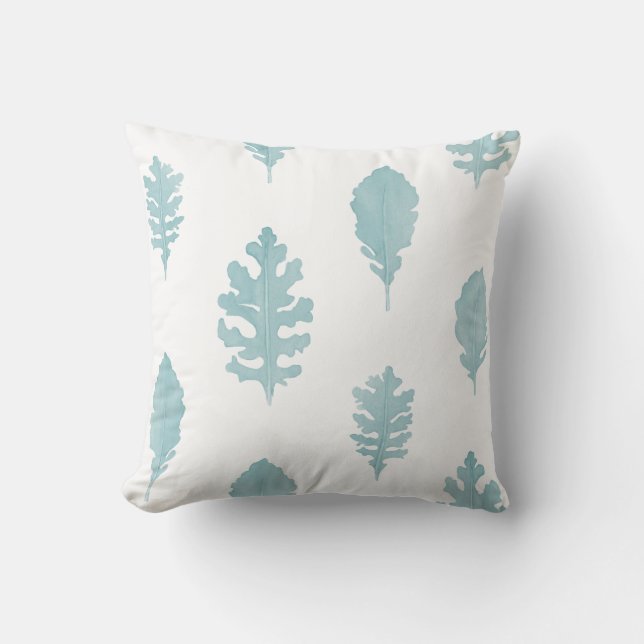 Oreillers à lancer Boho Botanical Blue Floral (Recto)