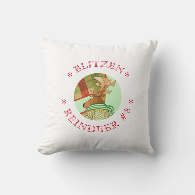 Oreillers à lancer Carré BLITZEN REINDEER (Recto)