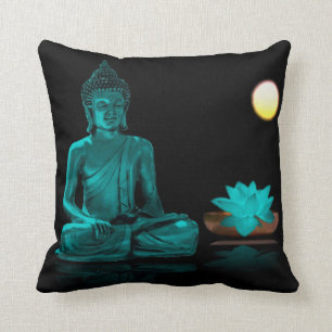 Oreillers à lancer de bouddha turquoise