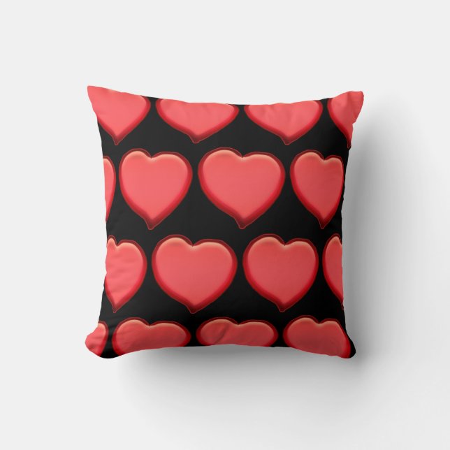 Oreillers à lancer de coeur rouge (Recto)