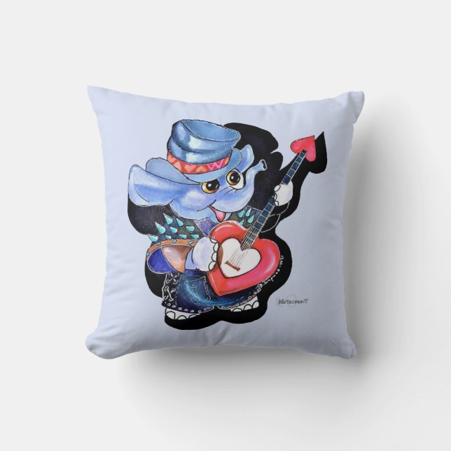 Oreillers à lancer de guitare à coeur métallique (Recto)