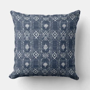 Oreillers à lancer de Hmong ethnique Indigo