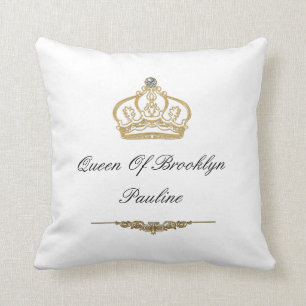 Oreillers à lancer de monogramme Queen of Brooklyn