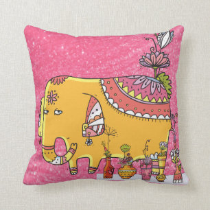 Oreillers à lancer décorés d'éléphants inspir