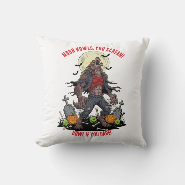 🐺 Oreillers à lancer d'Halloween Werewolf 🎃 (Recto)