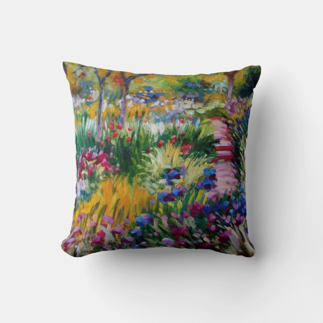 Oreillers à lancer du jardin de Monet Iris (Recto)