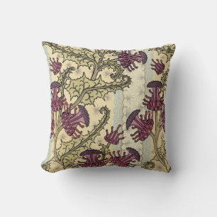 Oreillers à lancer fleuri vert Plum Art Nouveau