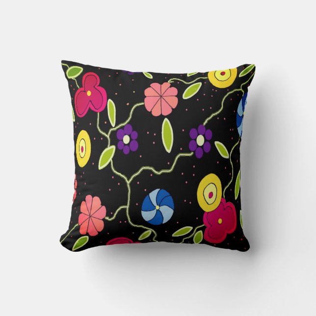 Oreillers à lancer floral moderne (Recto)