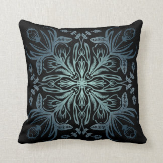 Oreillers à lancer noir Indigo Turquoise Boho