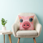 Oreillers à lancer rose bébé cochon - Sourire (Chaise)