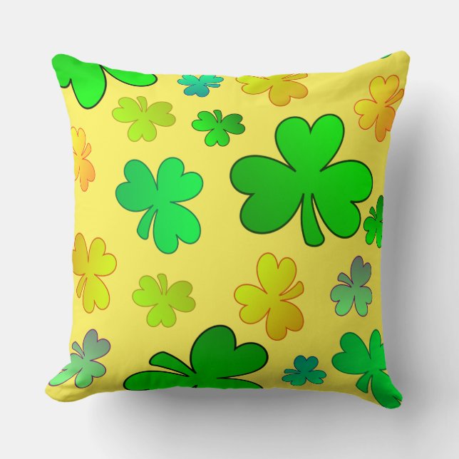 Oreillers à lancer Shamrocks de la Saint-Patrick (Recto)