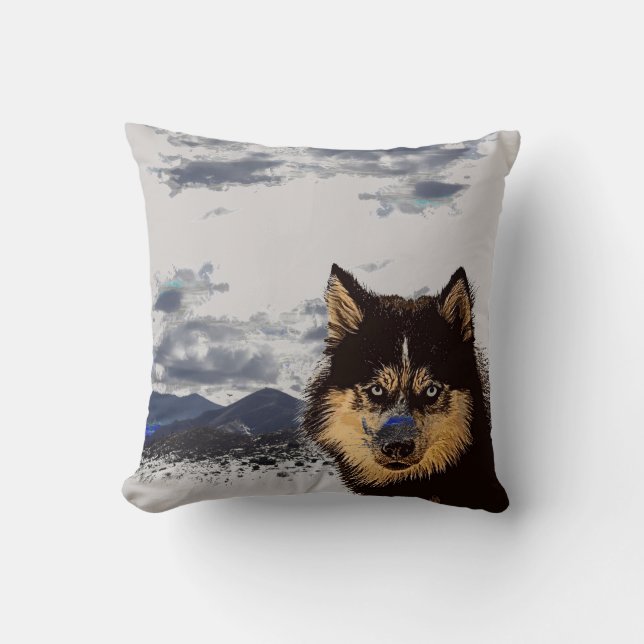 Oreillers à lancer sibérien Husky (Recto)