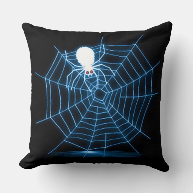 Oreillers à lancer Web Black & Blue Halloween Spid (Recto)