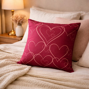 Oreillers à motif de coeurs entrelacés Amour rom