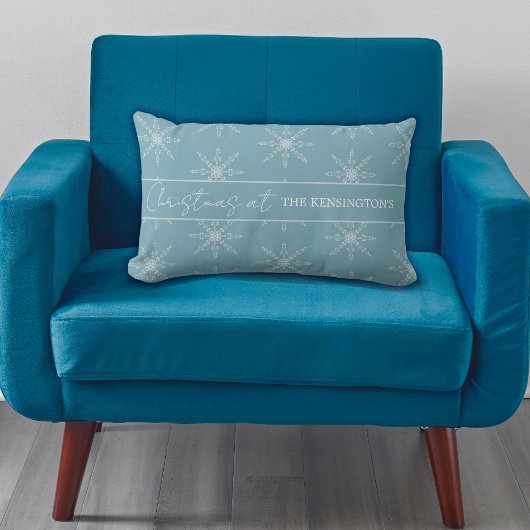 Oreillers à neige de Noël Oreiller à lancer bleu