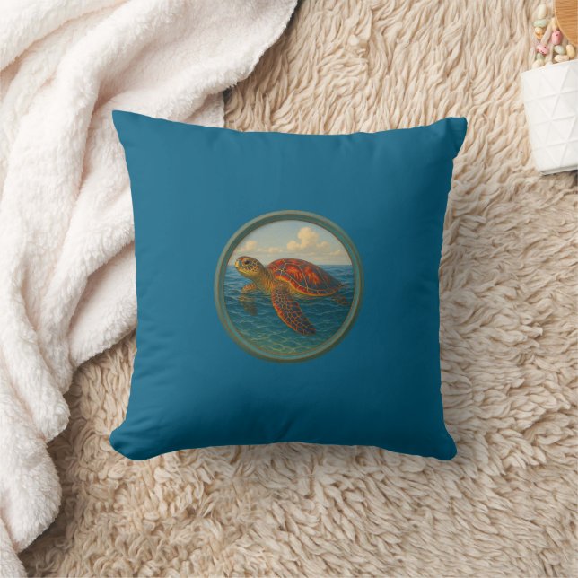 Oreillers Bleu Océan Tortue de Mer (Couverture)