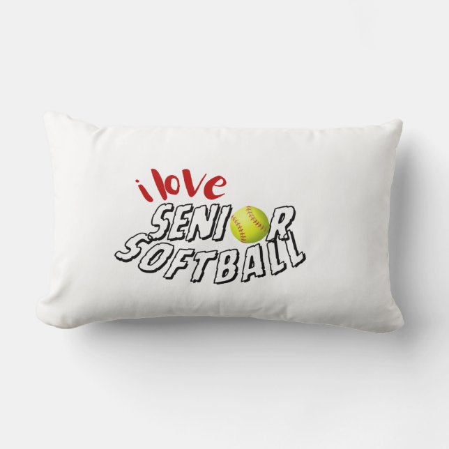 Oreillers de lancer de softball senior que j'aime (Recto)