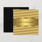 Oreillers dorés noirs et blancs Invitation pour fê (Devant / Derrière)