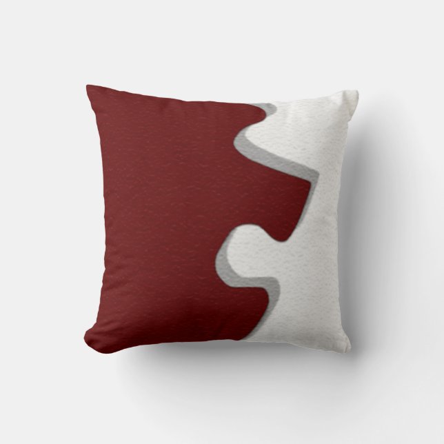 Oreillers en forme de pièce de puzzle rouge (Recto)