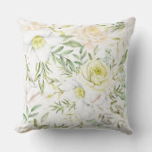 Oreillers Jaune à lancer extérieur Roses (Recto)