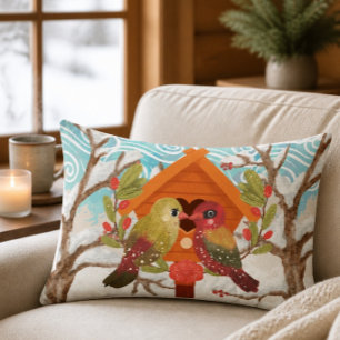 Oreillers lombaires Oiseaux de l'amour en hiver