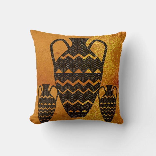 Oreillers Soleil Art et Jars Africains (Recto)