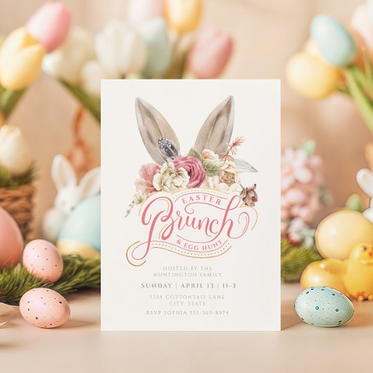 Oreilles de lapin | Invitation à un brunch de Pâqu