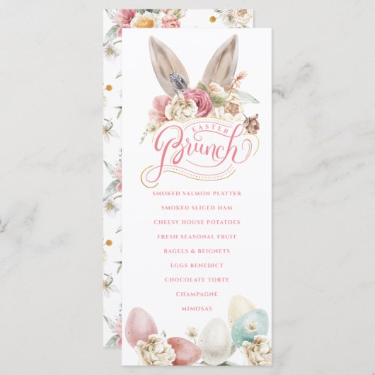 Oreilles de lapin | Menu Brunch de Pâques (Devant / Derrière)