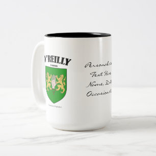 O'Reilly Family Crest, Translation & Betekenis Tweekleurige Koffiemok
