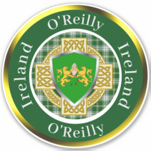 O'Reilly Ierse Schild/Celtisch Kruis Persoonlijk Sticker