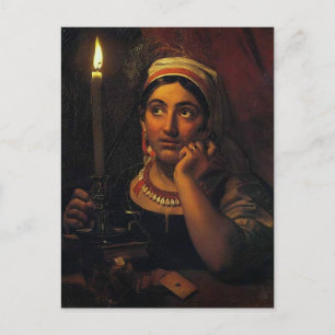 Orest Kiprensky- Fortune-teller met een kaars Briefkaart