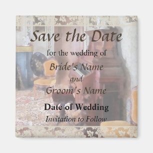 Orgaan in Victoriaans Parlor Save the Date Magneet
